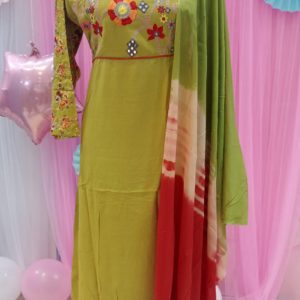 Green Gown with Dupatta